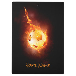 Customized Soccer, Football, Ball under Fire Clipboard
