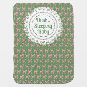 Customized Soft Sweet Pink Poodle Baby Blanket