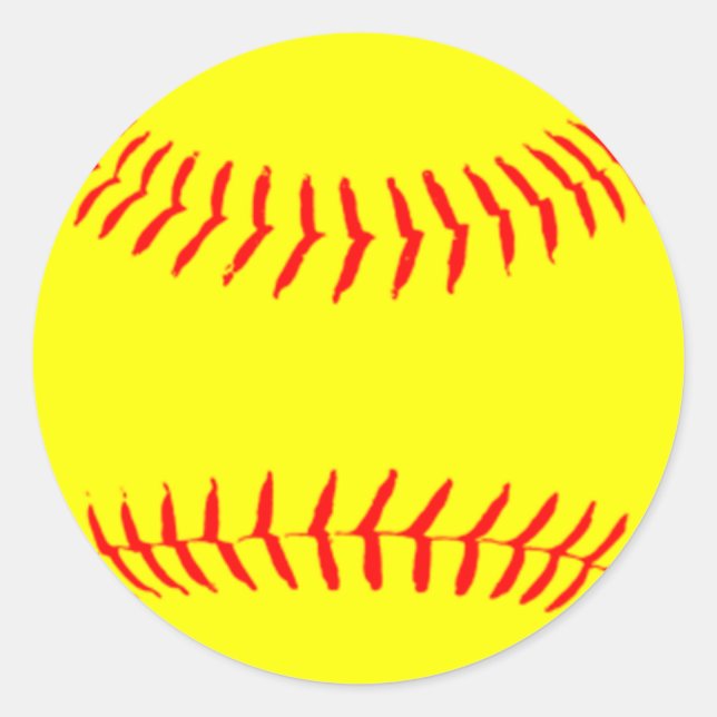 Customized Softball Classic Round Sticker (Front)