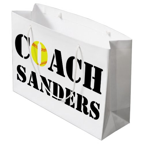 Customized Softball Coach Gift Bag