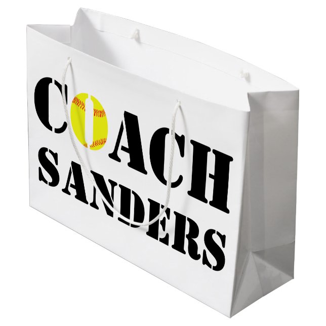 Customized Softball Coach Gift Bag (Back Angled)