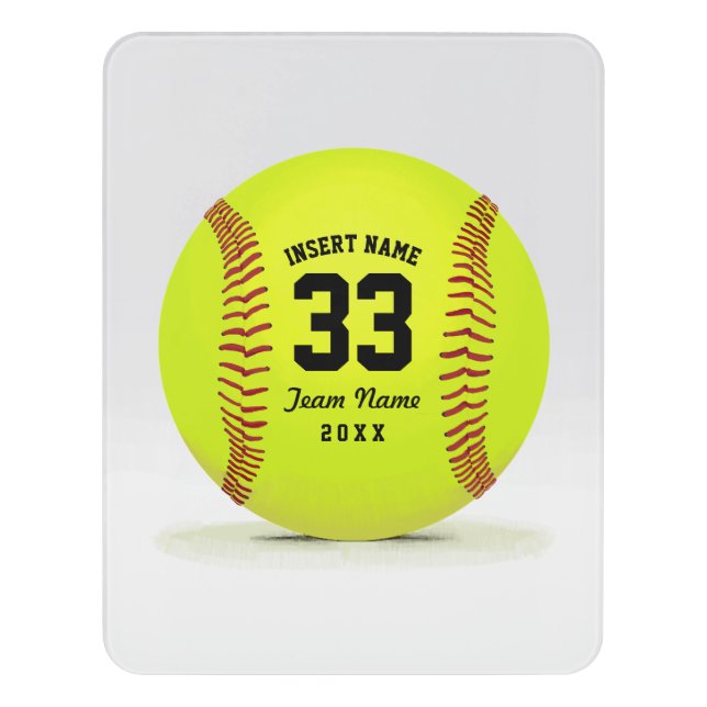 Customized Softball Team Door Sign (Contemporary Vert)