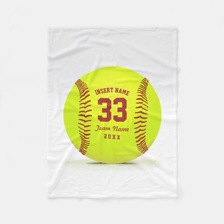 Customized Softball Team Fleece Blanket Zazzle