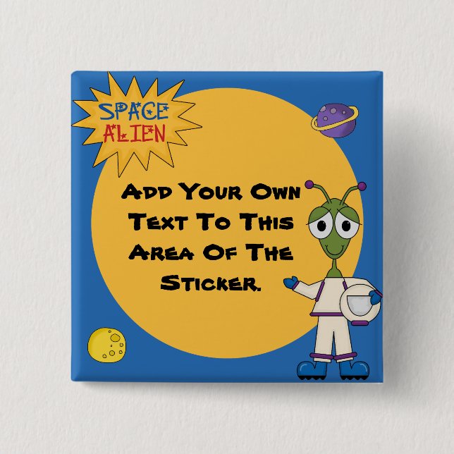 Customized Space Alien Button (Front)
