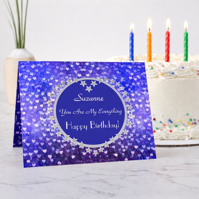 Customized Special Birthday Bokeh Hearts  Card (Creator Uploaded)