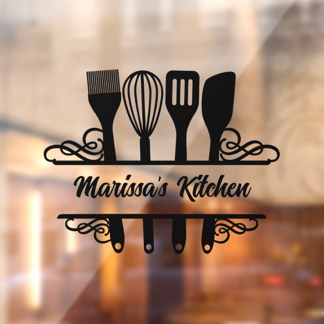 Customized Split Kitchen Monogram Window Cling (Sheet 2)