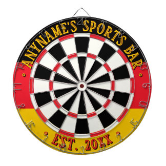 Customized Sports Bar Year Est. - Germany Flag Dart Board