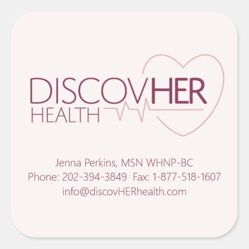 Customized Square Sticker _ DiscovHER Health