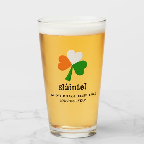 Customized St Patricks Day Slaint Beer Glass