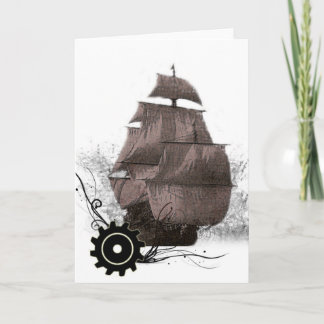 customized Steampunk Pirate Greeting Card