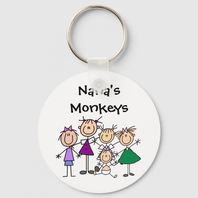 Customized Stick Figure Family Keychains (Front)