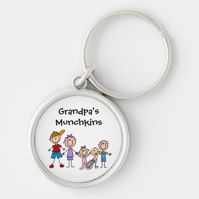 Customized Stick Figure Kids Family Keychain