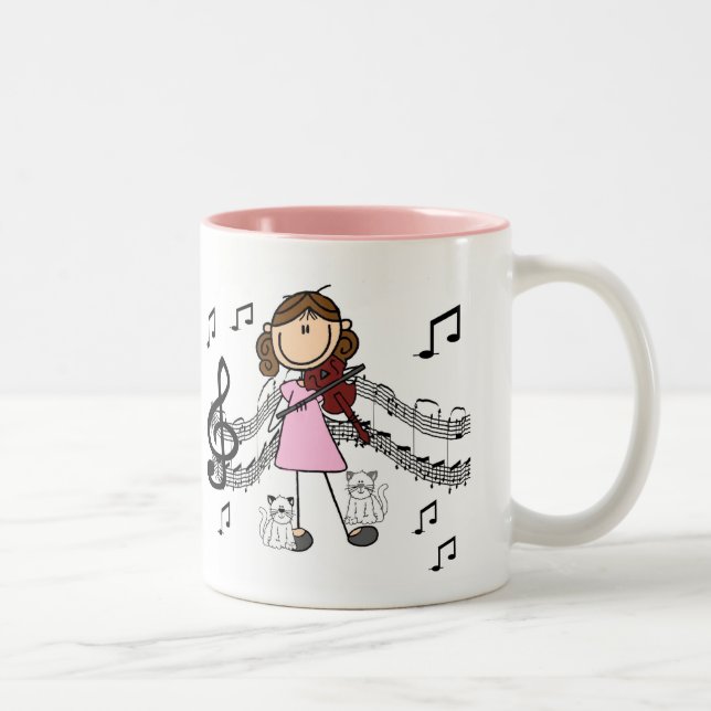Customized Stick Figure Violin Player Mug (Right)