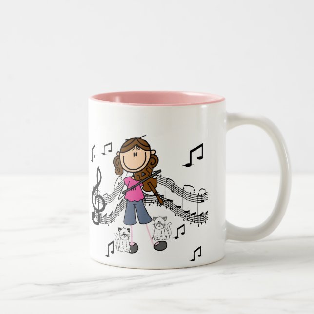 Customized Stick Figure Violin Player Mug (Right)