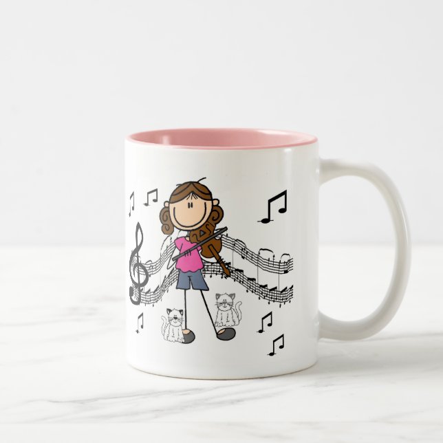Customized Stick Figure Violin Player Mug (Right)