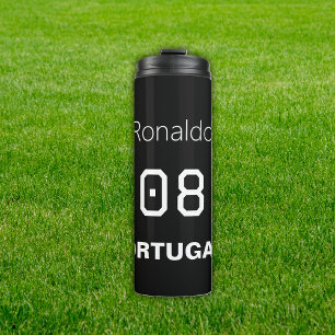 Customized Striker Varsity Name Number Soccer Thermal Tumbler