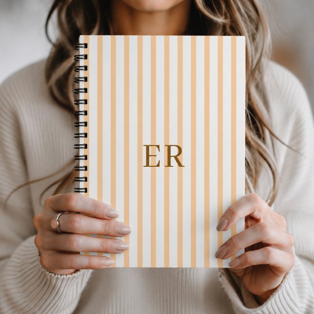 Customized Striped Personal Diary Gratitude Writer Notebook (Creator Uploaded)