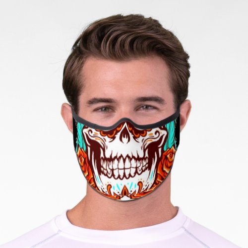 Customized Sugar Skull and Roses Aesthetic Premium Face Mask
