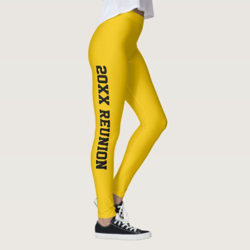 Customized Sunshine Yellow Elegant Holiday Reunion Leggings