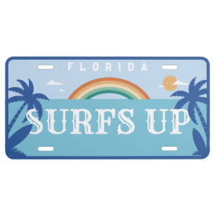 CUSTOMIZED SURFS UP FLORIDA LICENSE PLATE