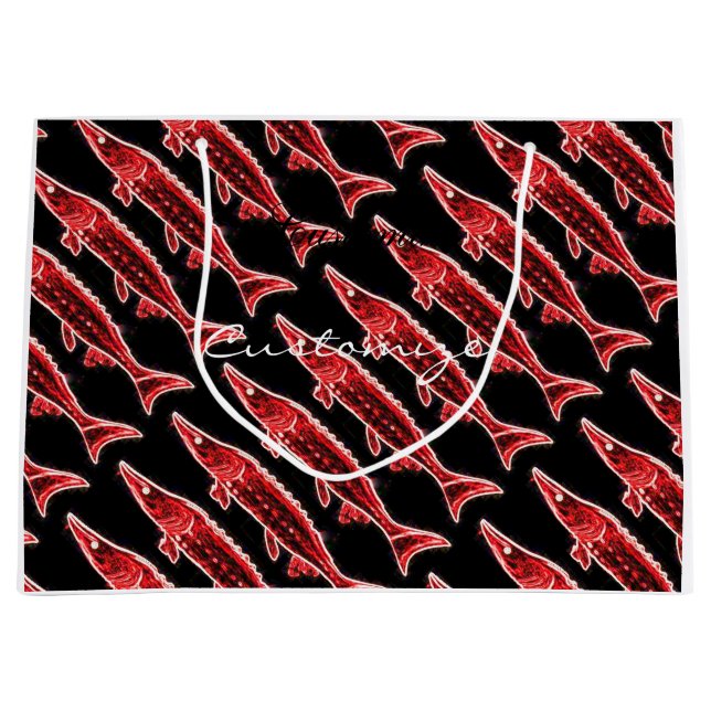 customized swimming sturgeons large gift bag (Front)