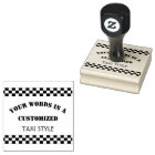 Customized Taxi Style Text with Checkerboard Trim