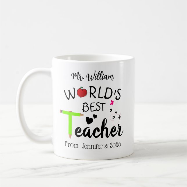 Customized Teacher Gifts -World's Best Teacher Mug (Left)