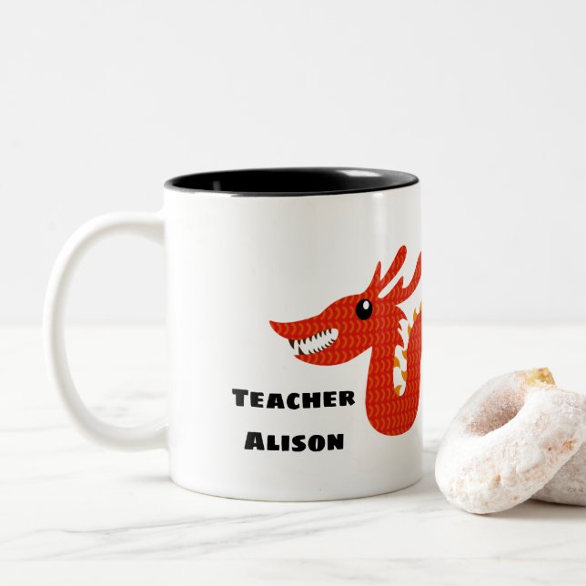 Customized Teacher Mug with Chinese Dragon (With Donut)