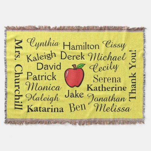 Customized Teacher Thank You Throw Blanket