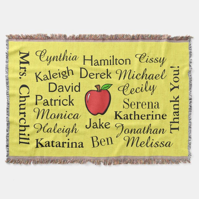 Customized Teacher Thank You Throw Blanket (Front)