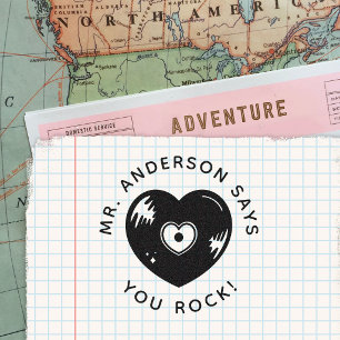 Customized Teacher You Rock Back to School Gift Rubber Stamp