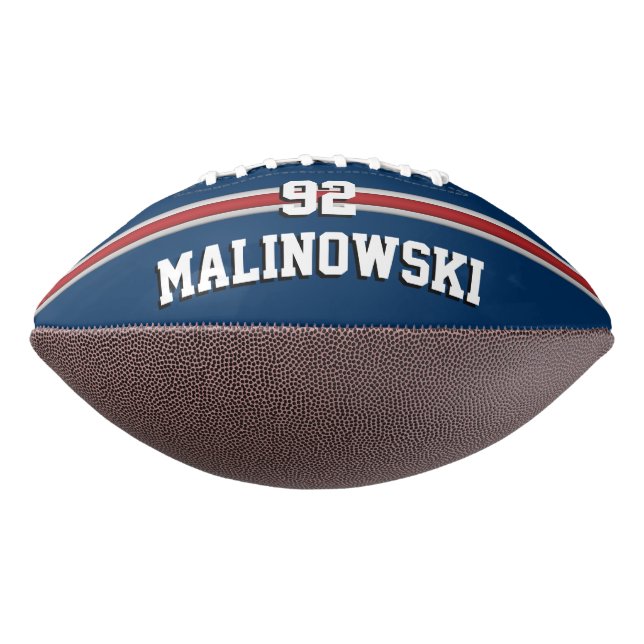 Customized Team Colors with Your Name & Number Football (Rotated 270)