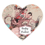 Customized Teapot Fantasy Grunge Heart Stickers