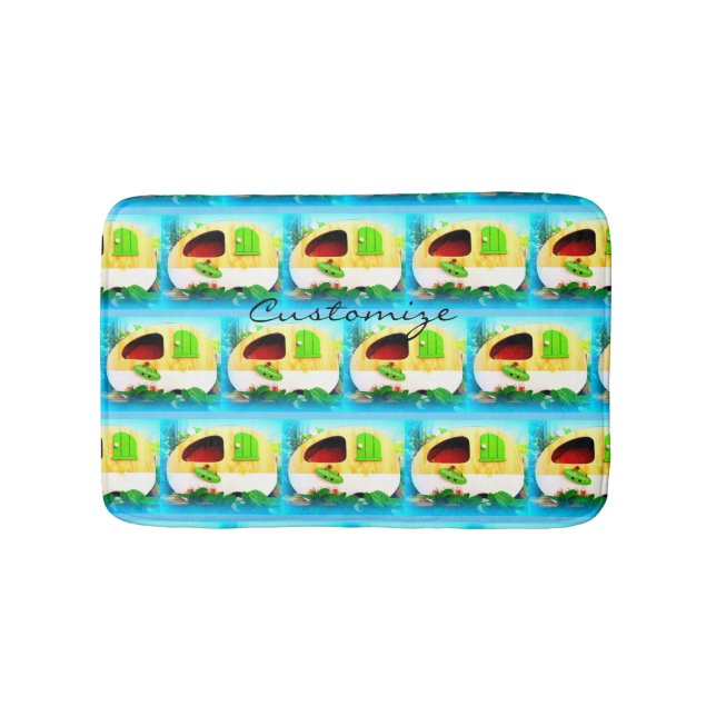 Customized teardrop Vintage camper Thunder_Cove Bath Mat (Front)