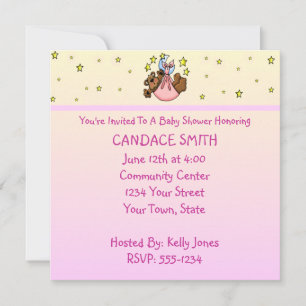 Customized Teddy Bear Baby Shower Invitations
