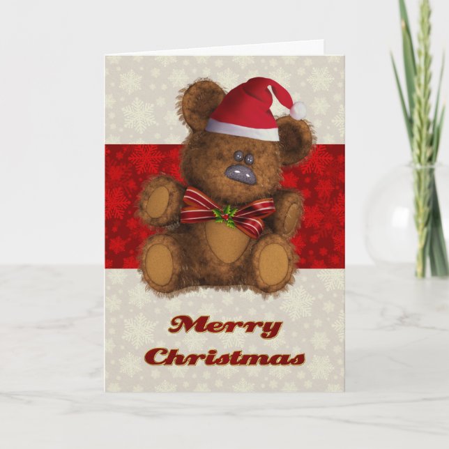 Customized Teddy Bear Christmas Card (Front)