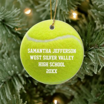 Customized Tennis Ball Sports Ceramic Ornament by ChristmasCardShop at Zazzle