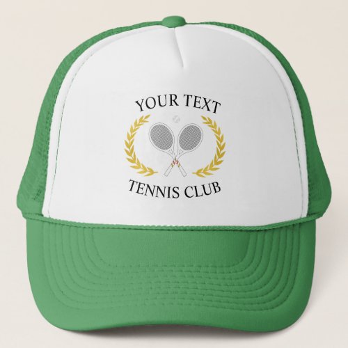 Customized Tennis Club Rackets Ball Logo Wreath    Trucker Hat