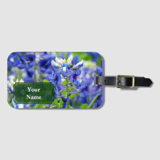Customized Texas Bluebonnet Flower Luggage Tag