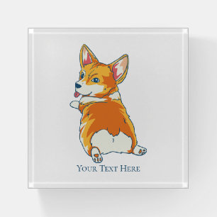 Customized Text Corgi Graphic Paperweight