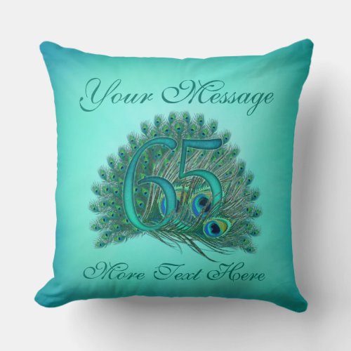 Customized text elegant 65th Birthday 65 Pillow