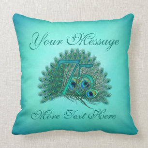 Customized text elegant 75th Birthday 75 Pillows