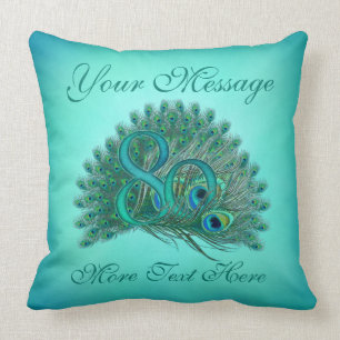 Customized text elegant 80th Birthday 80 Pillows
