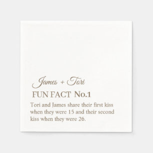 CUSTOMIZED TEXT FUN FACT MODERN STYLISH WEDDING NAPKINS
