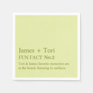 CUSTOMIZED TEXT FUN FACT MODERN STYLISH WEDDING NAPKINS