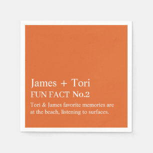 CUSTOMIZED TEXT FUN FACT MODERN STYLISH WEDDING NAPKINS