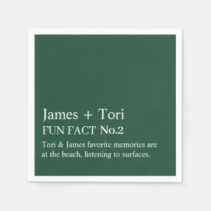 CUSTOMIZED TEXT FUN FACT MODERN STYLISH WEDDING NAPKINS