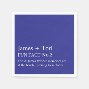 CUSTOMIZED TEXT FUN FACT MODERN STYLISH WEDDING NAPKINS