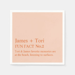 CUSTOMIZED TEXT FUN FACT MODERN STYLISH WEDDING NAPKINS