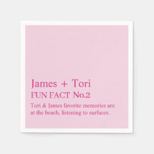 CUSTOMIZED TEXT FUN FACT MODERN STYLISH WEDDING NAPKINS